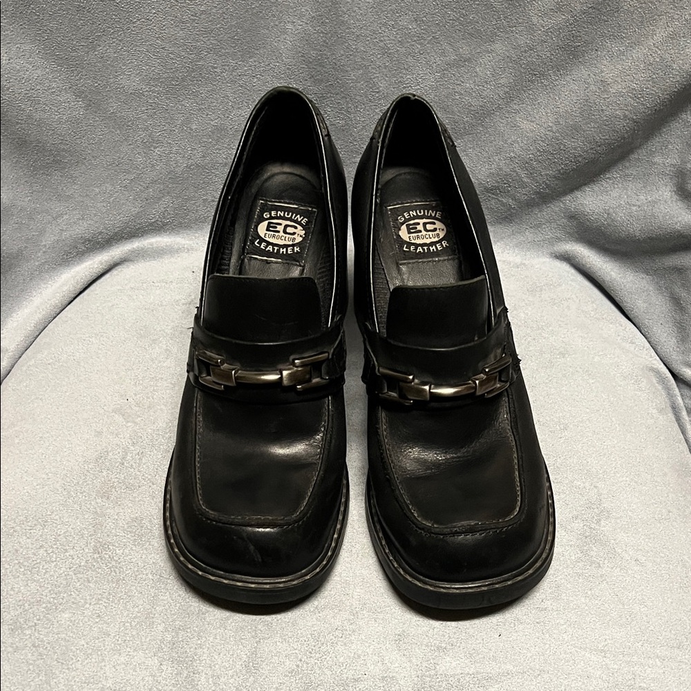Vintage Genuine Leather Euroclub Black Loafers